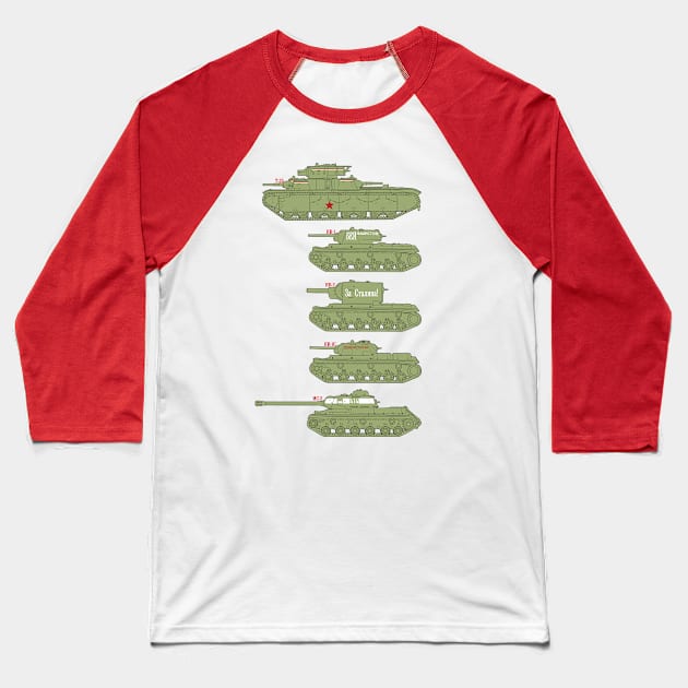 A fan of tanks. Heavy tanks of the USSR WW2 Baseball T-Shirt by FAawRay